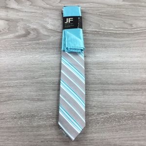 JF J.Ferrar Tie And Pocket Square Set